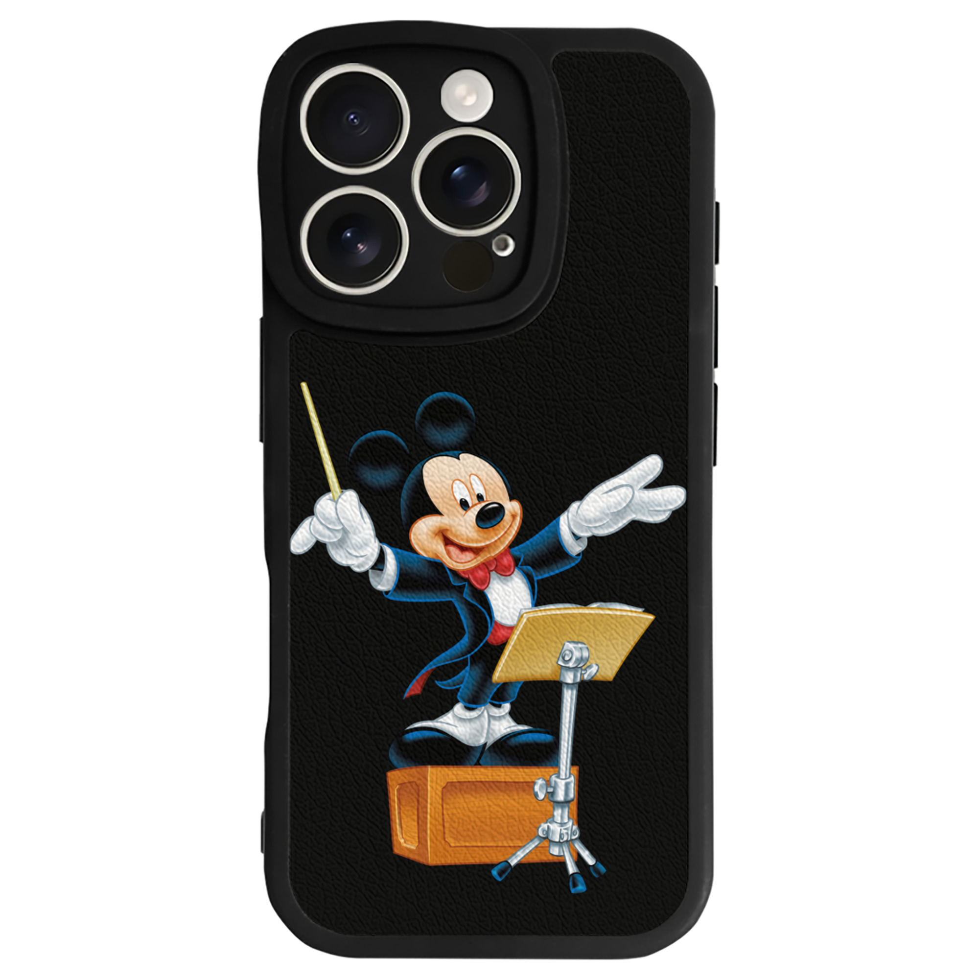 （画像用） ミッキーマウス Mickey Mouse 【iPhone 16シリーズ対応】シリコンスマホケース（レザー調） 材質：シリコン